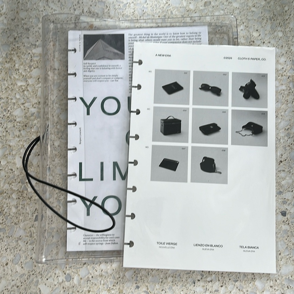 Cloth and paper vinyl half letter planner cover and dashboards